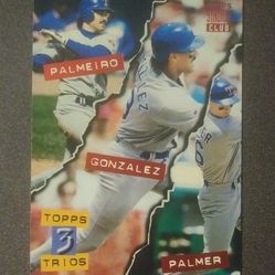 1994 Topps Stadium Club Juan Gonzalez Rafael Palmeiro Dean Palmer Texas Rangers #112 Trios Baseball Card Vintage Collectible MLB Sports