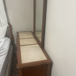 Dresser With Mirror And Matching Night Stand 