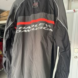 Harley Davidson Rain Coat & Pants , Size Large Black & Gray