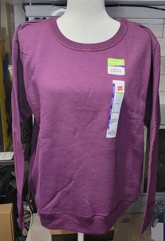 Ladies Plum Colored  Sweatshirts $5 each (Two available in size Large 12-14)