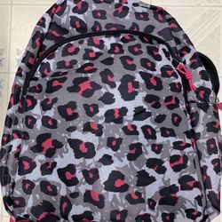  Pink Leopard Animal Print Backpack 