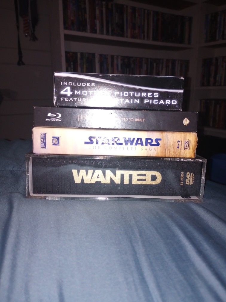 Star Wars Saga Blu-ray,Hobbit Blu-ray,Star Trek Blu-ray, Wanted DVD 