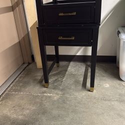 2 Piece nightstand Set With Gold Trim 