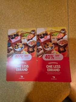 DoorDash 40% Off Promo Cards (2)