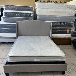 Queen Size Bed Mattress, And Boxspring Included🚚🚚 Free Delivery🚚🚚