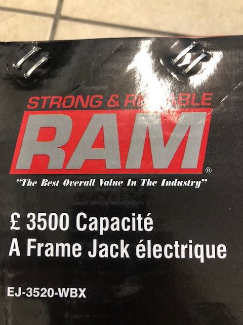 Electric Jack w/ Footplate - A-Frame - 25-1/8" Lift - 3.5K - Black - Electric trailer jack- We carry all trailer parts - we can install