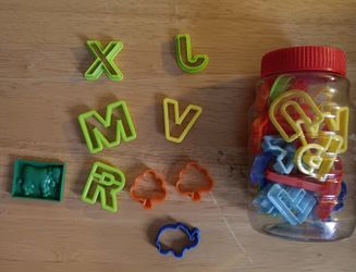 Alphabet & Shape Cookie Cutters In Jar