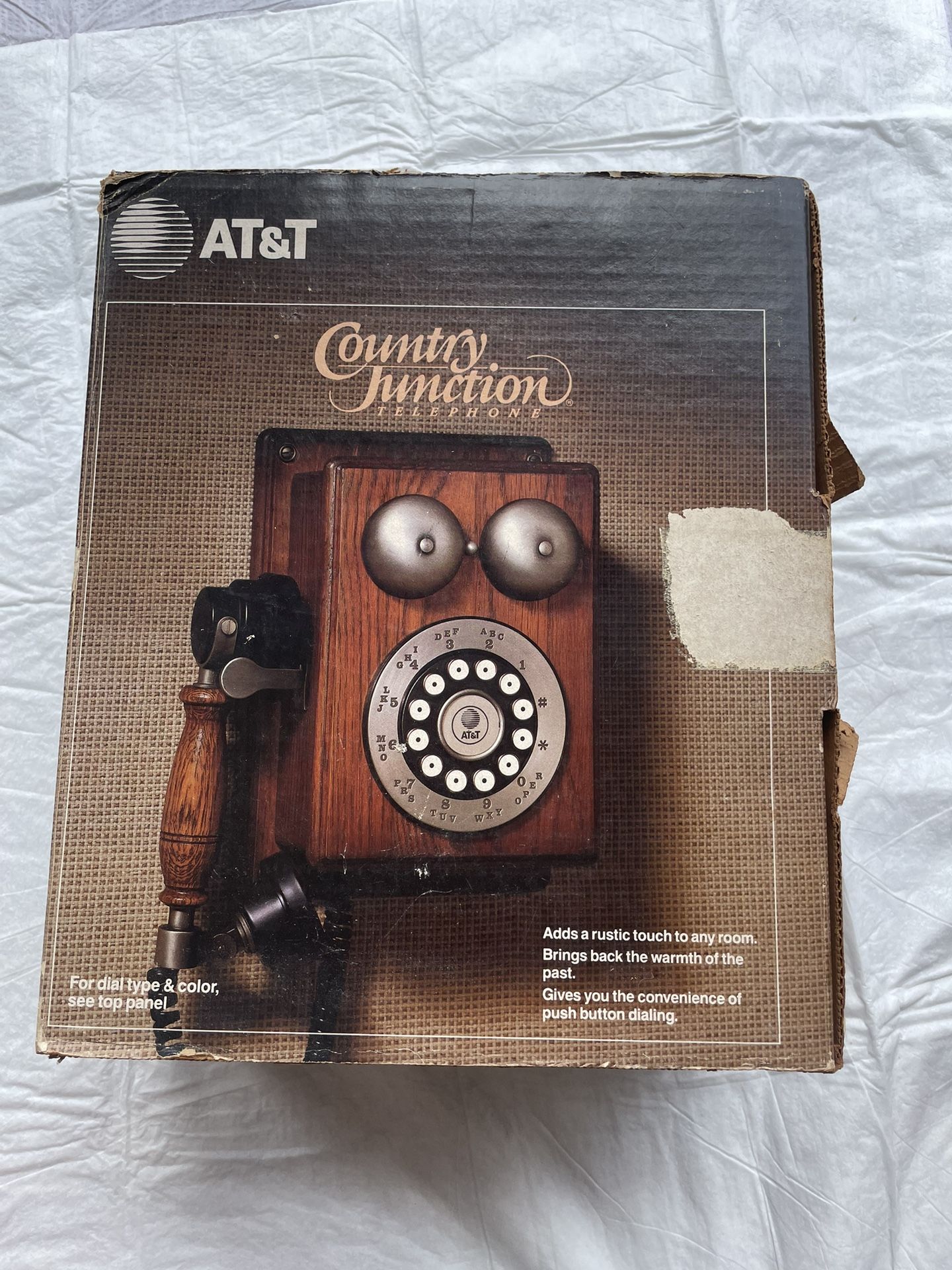 Vintage AT&T Crank Phone with Base