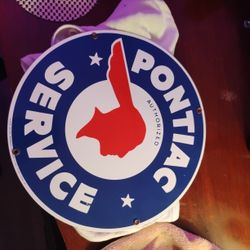 1960,S Porcelain Pontiac Service Sign