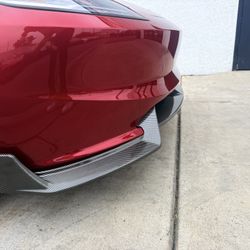 CARBON PAINTED FRONT BUMPER LIP BODY KIT SPOILER FOR 24-26 TESLA MODEL 3 SEDAN