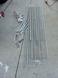 Used shelving with hardware