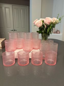 16 pink glasses