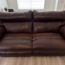 AFW Leather Reclining Loveseat