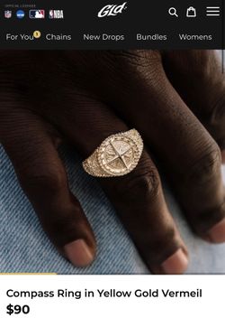 GLD Compass Ring in Yellow Gold Vermeil