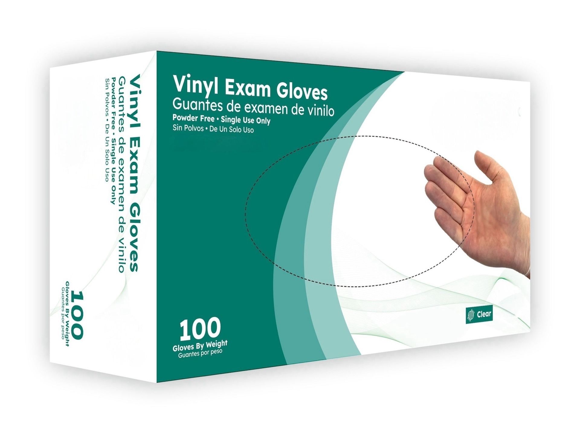 Clear Vinyl Powder Free 4 Mil Exam Gloves