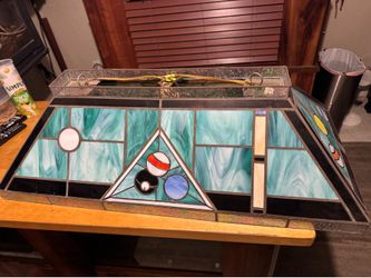 Stained glass pool table light