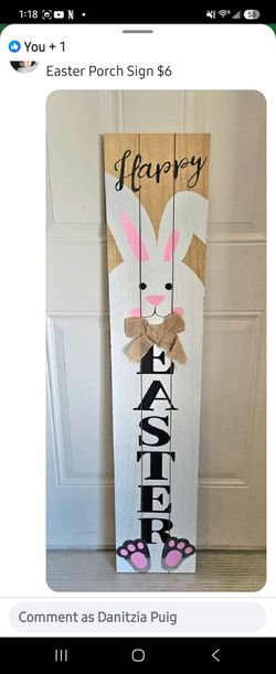 Happy Easter Wooden Porch Sign