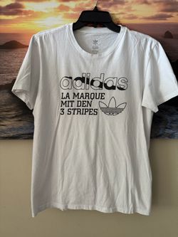 Adidas/ 3 Stripes/ Men/ White Tee/ S