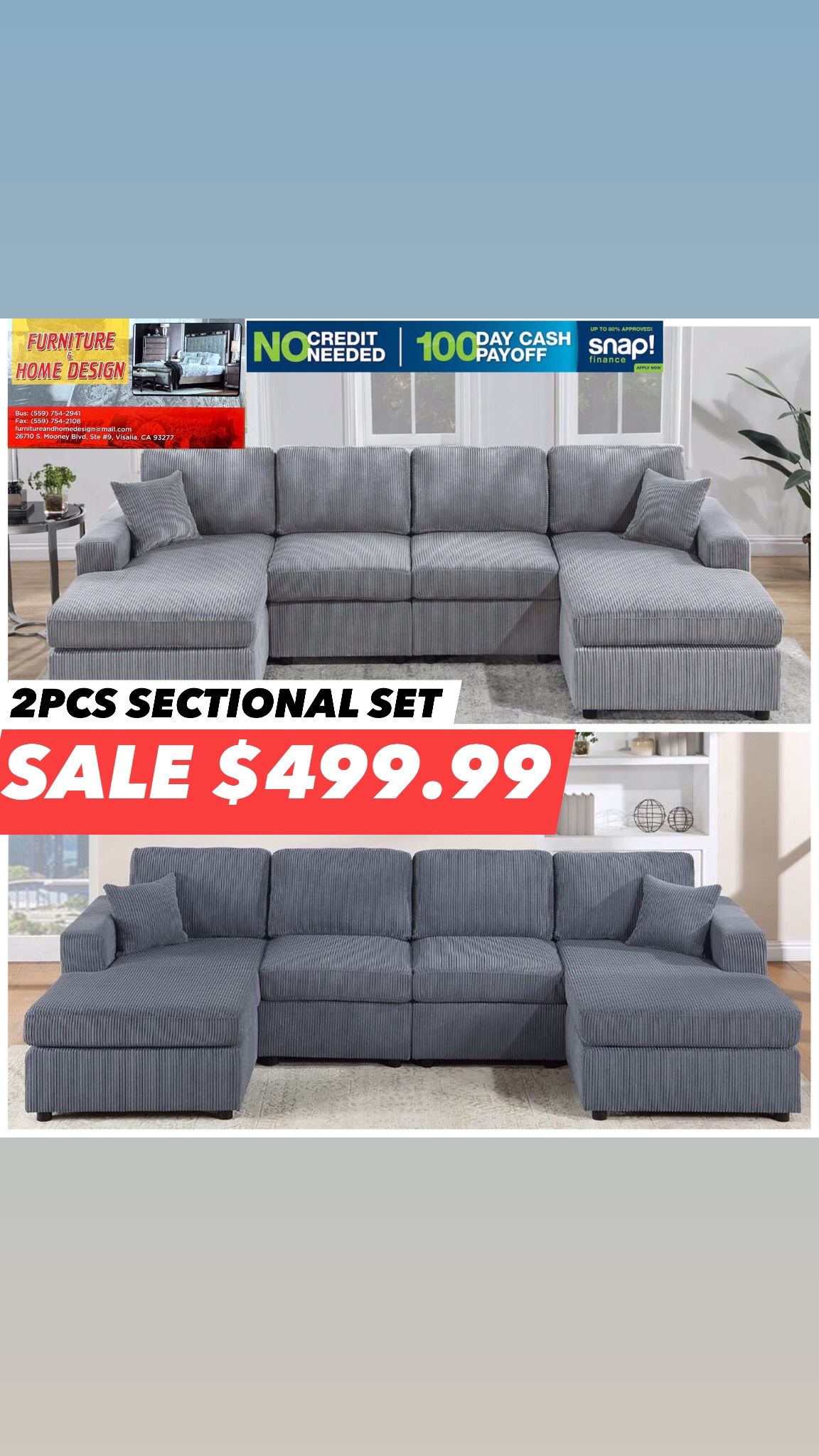 2pcs Sofa Set (SALE $499.99)