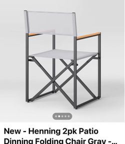 Henning Patio Folding Dining Chair Gray 2pk