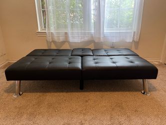 Faux leather futon