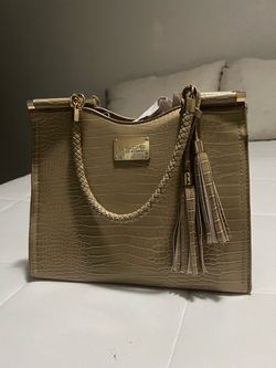 Bebe Los Angeles Croc-Embossed Tote Bag