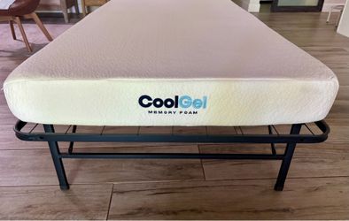 Twin CoolGel Memory Foam Mattress and Foldable Bedframe