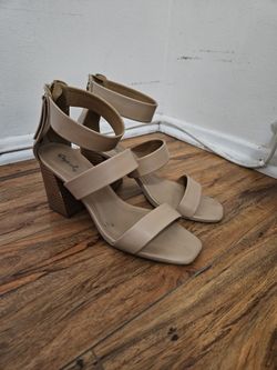 Taupe Block Heels, 8