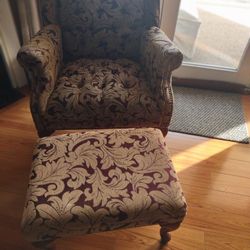 Wingback Chair w/Ottoman 
