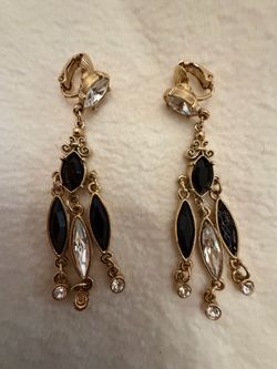 Pair of Vintage 80s Chandelier Clip-On Earrings