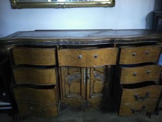 Antique wood granite top Dresser