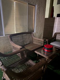 Selling a beautiful modern dining table with a white marble-look tabletop and sturdy black metal frame. Includes a matching padded black bench. Clean,
