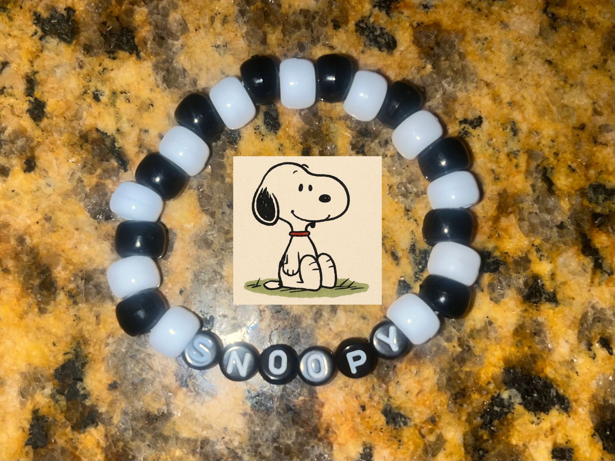 Handmade Snoopy Theme Beads Bracelet
