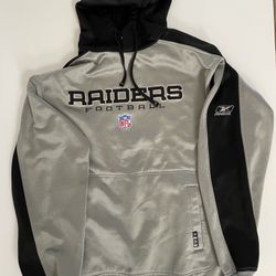 Vintage Reebok Raiders Patch Hoodie Sz. L - NFL