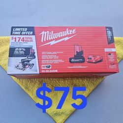 $75 Milwaukee 5.0ah High Output Battery Starter Kit with FREE Charger (12-Volt)