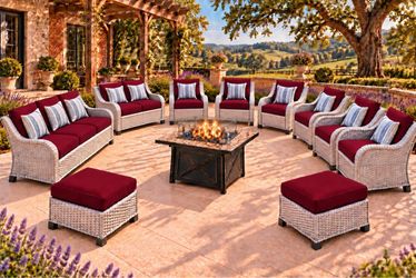 New patio set with fire pit