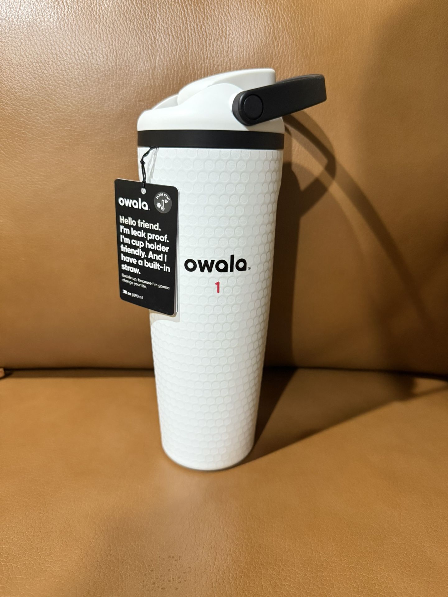 New Owala Golf White 30 oz. FreeSip Sway Travel Tumbler Water Hazard