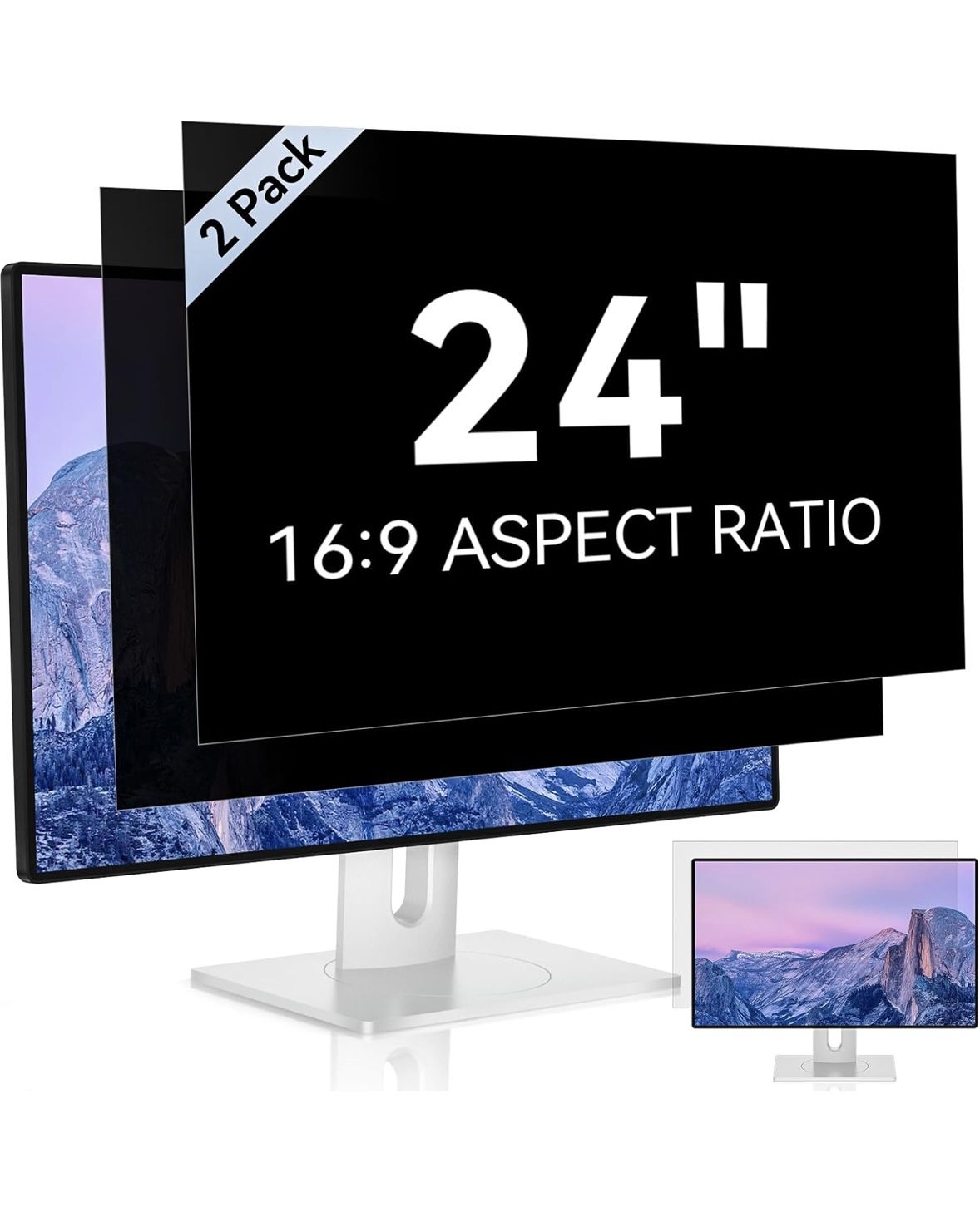 Open box MAMOL[2 Pack] 24 Inch Computer Privacy Screen for 16:9 Aspect Ratio Widescreen Monitor, Eye Protection Anti Glare Blue Light Computer Monitor