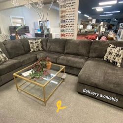 Ballinasloe Smoke Raf-Laf Oversized Sectional,Seccional, Large Couch/ Delivery Available, Financing Options