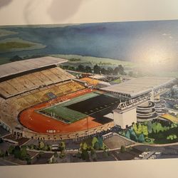Bernie Webber Watercolor Print Husky Stadium.