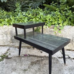 Mid-Century Modern 2-Tier End Table / Sculpture Step Design