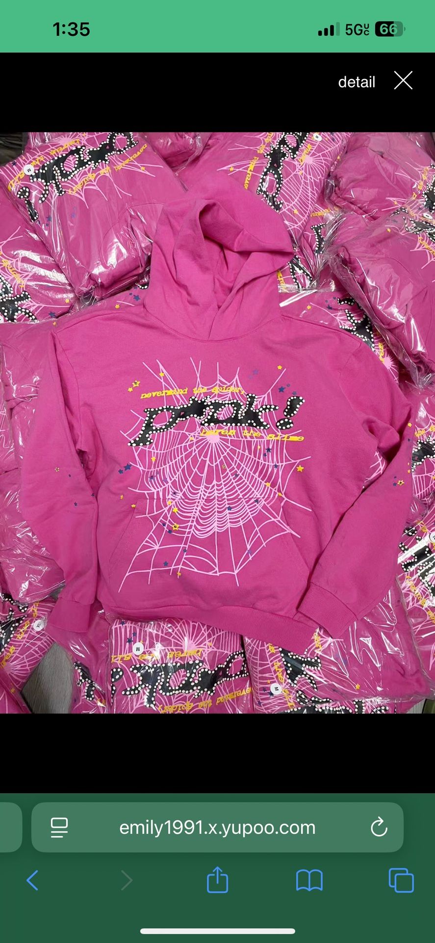 SP5DER HOODIE PINK BRAND BEW