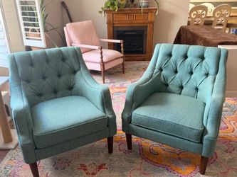 Blue arm chairs