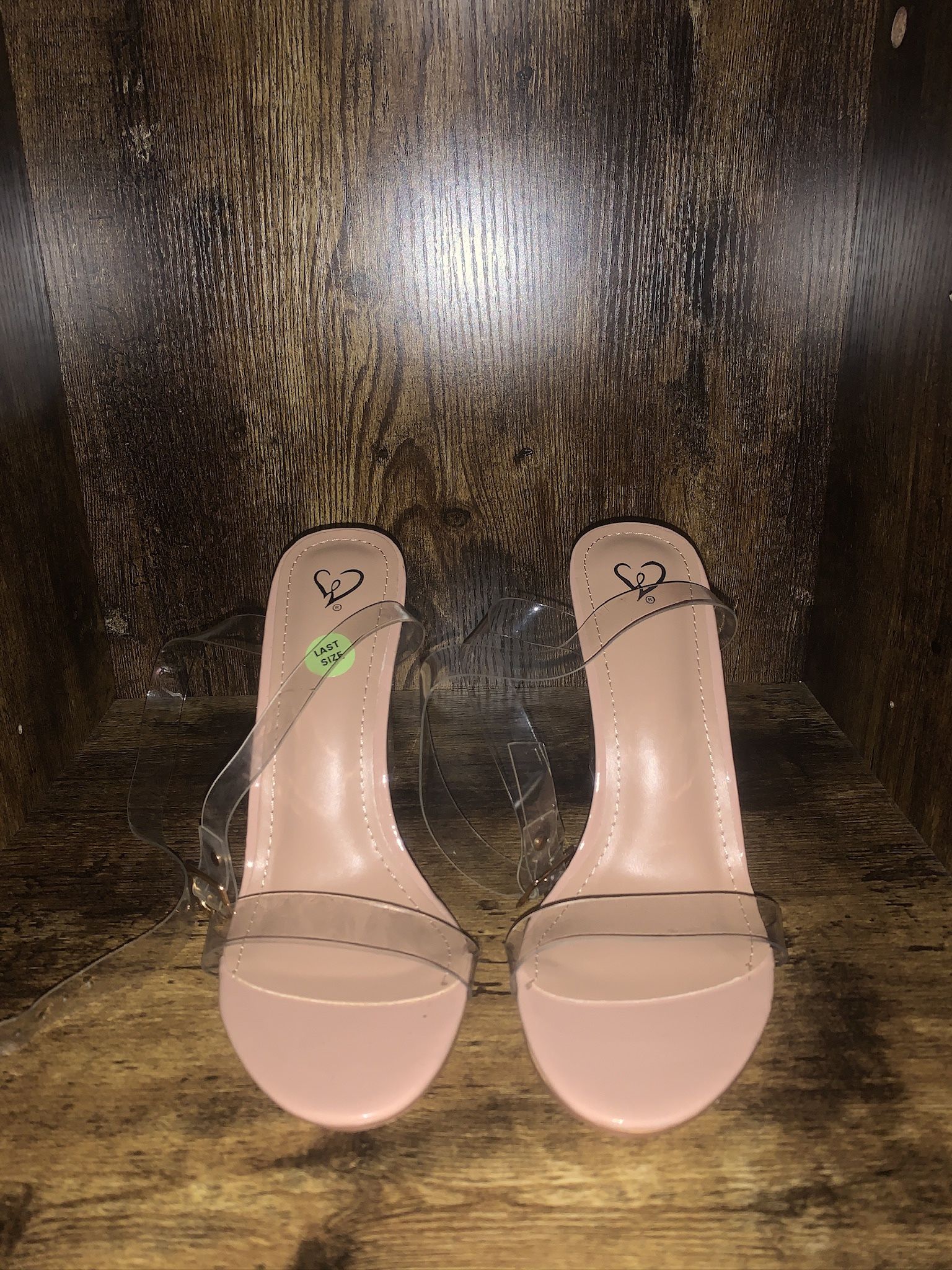 clear block heel
