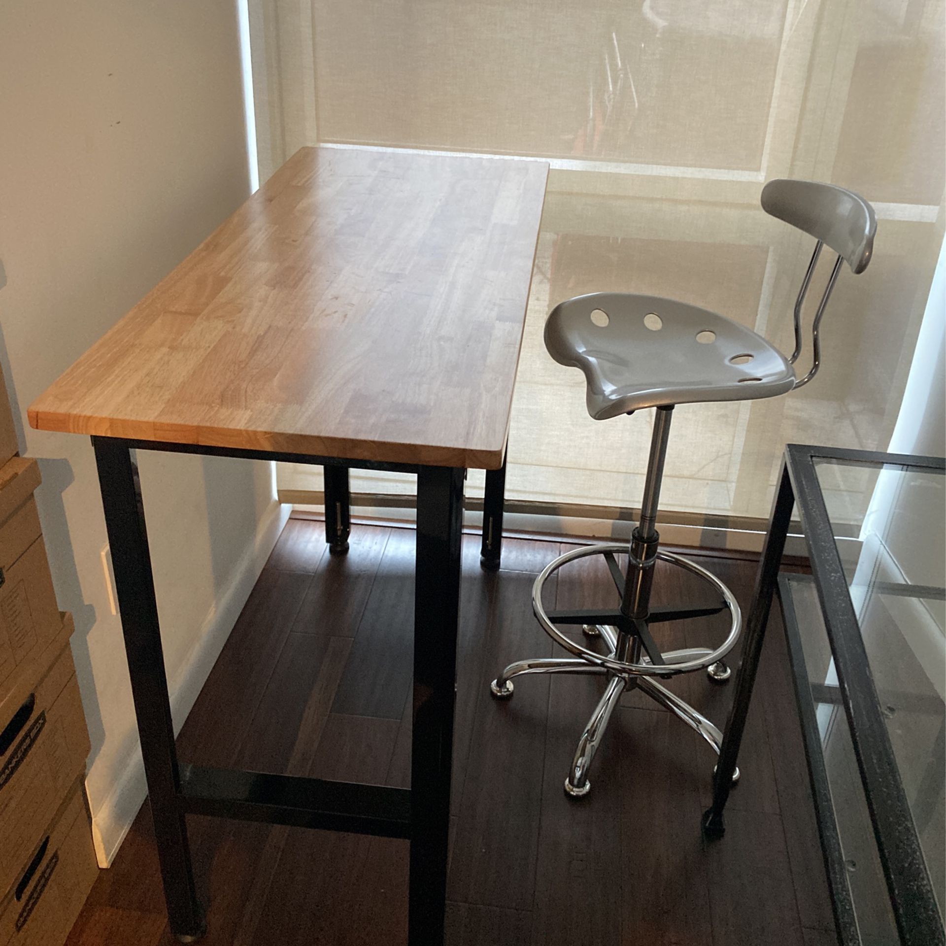 REDUCED_$30_Husky Work table/ Standing Desk (+ Free Barstool)!