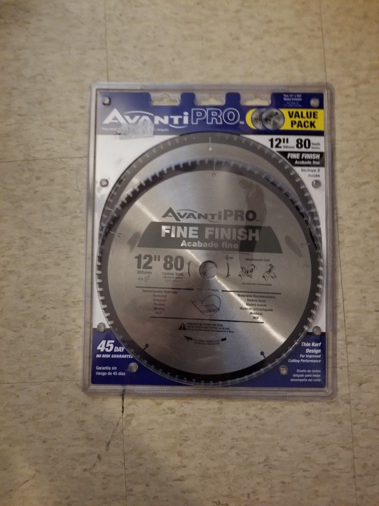 Avanti 12"×80 Tooth Saw Blade (2-pack)