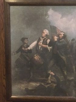 Signed  A.M .Willard Framed 22x17” Spirit Of 76   Print Over Canvas