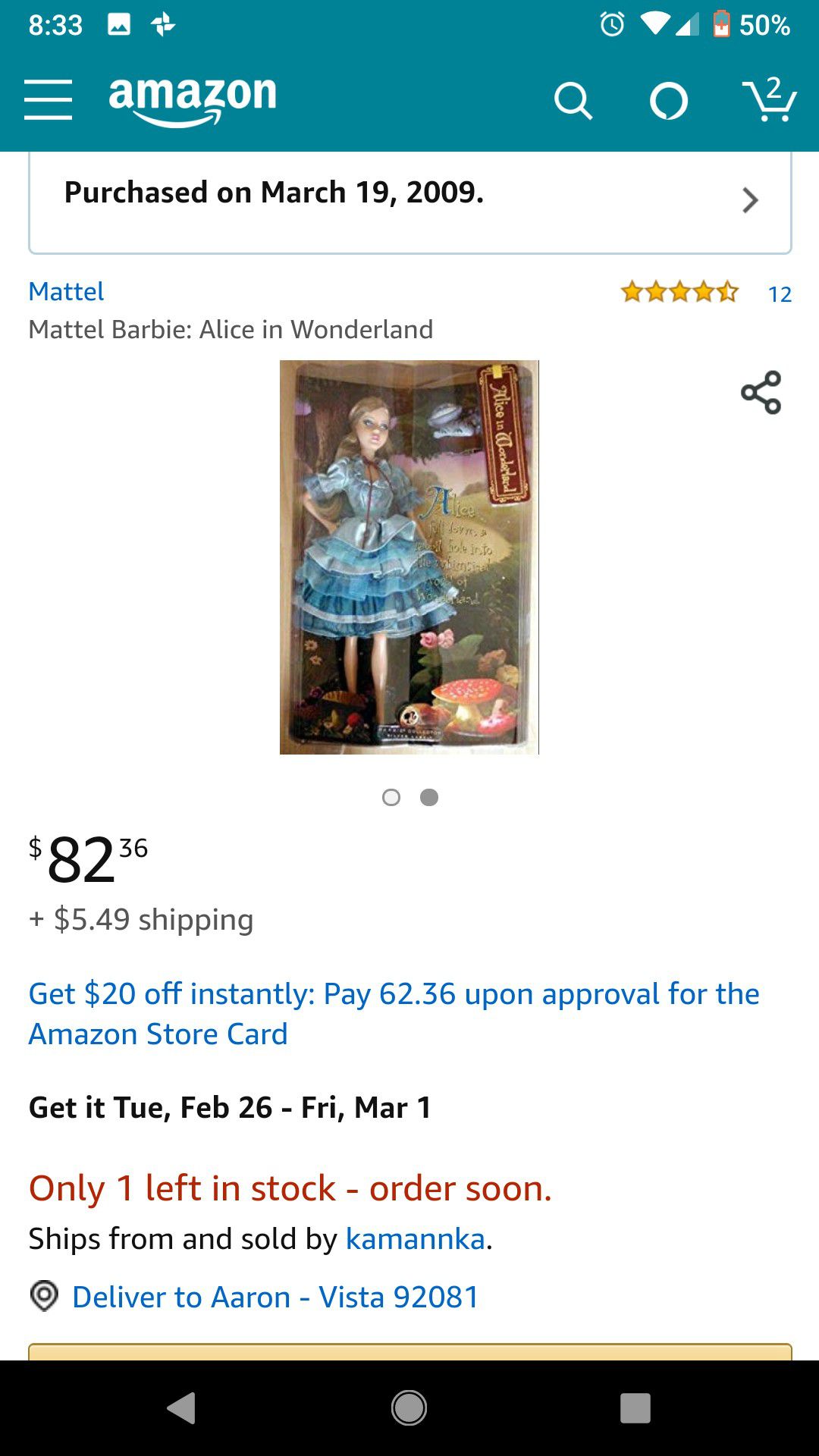 Alice In Wonderland Barbie for Sale in Surprise, AZ - OfferUp