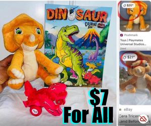 $7 For All Bundle of Universal studios Cera,coloring book,Transforming push & Go Dinosaur Car