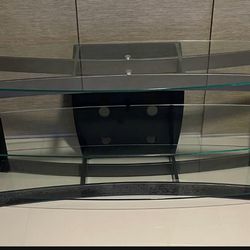 3 Glass shelves tv stand table with four pass through holes for cords … $100